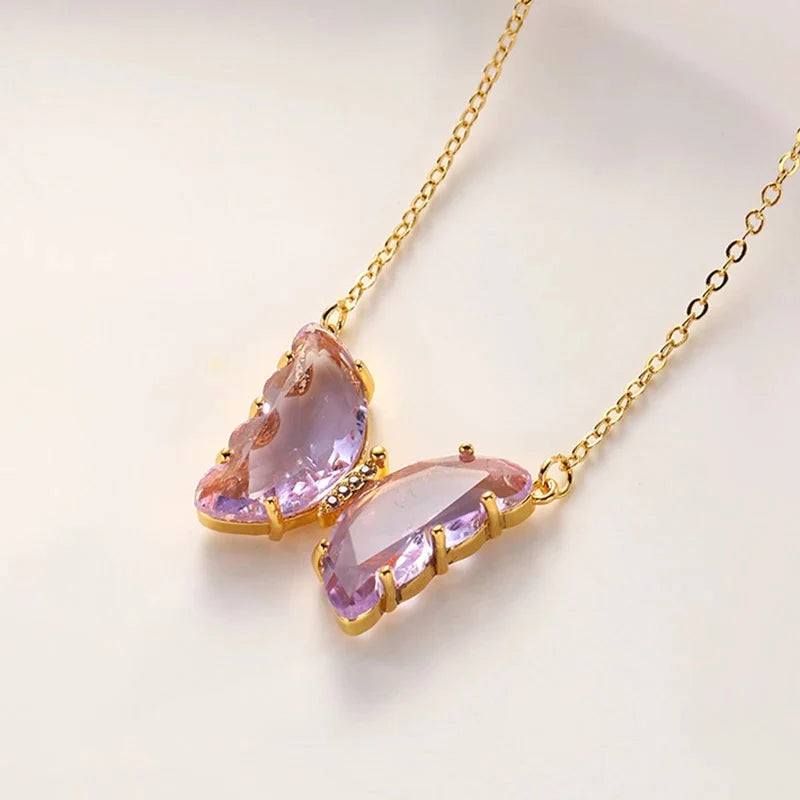 Enchanted Crystal Butterfly Necklace