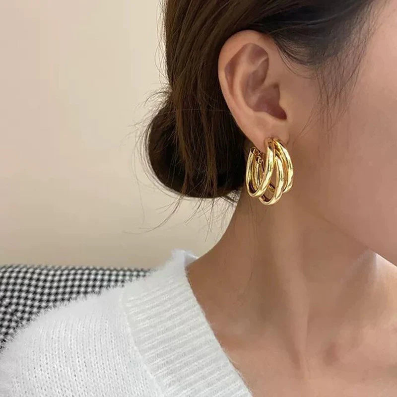 Triple Threat Hoop Earrings