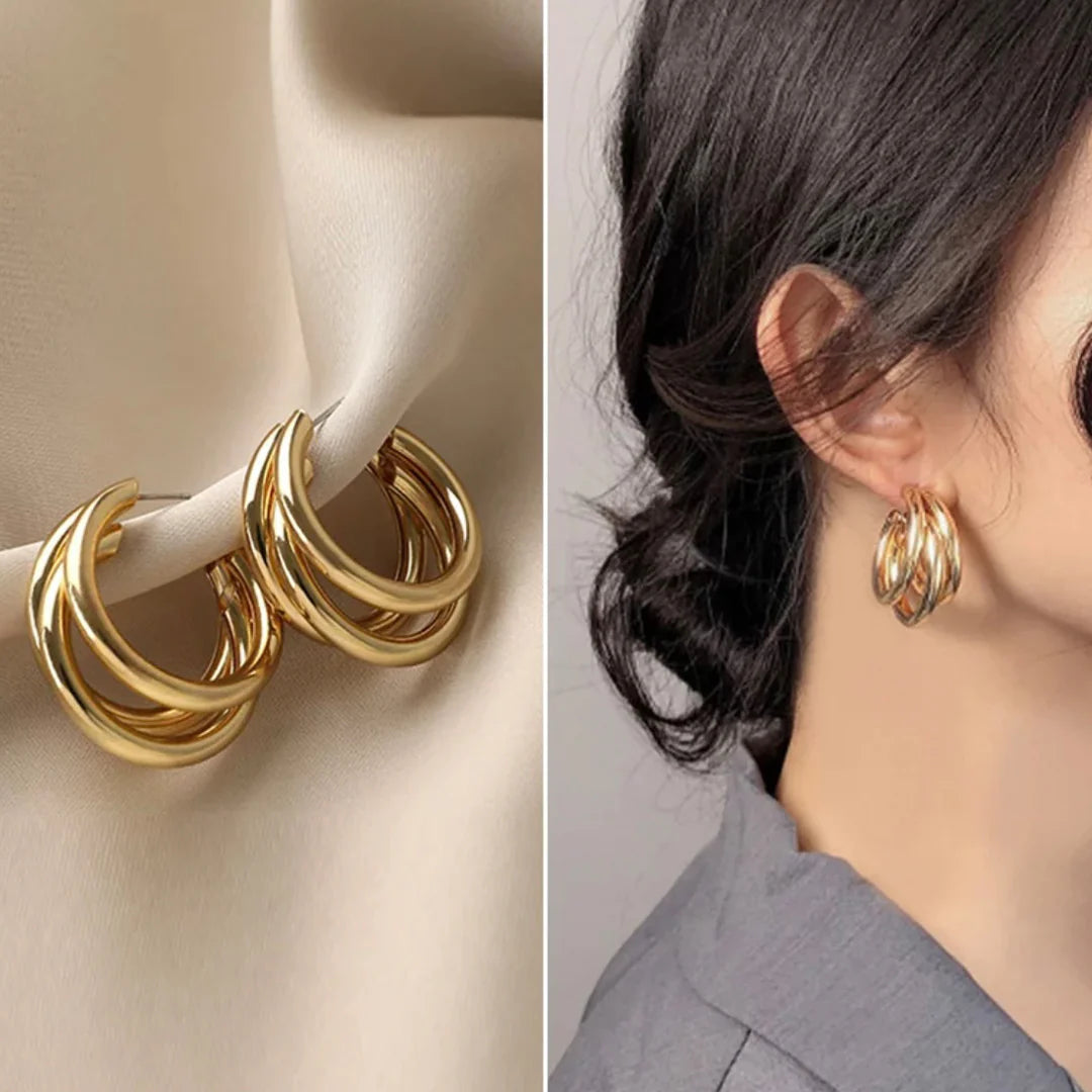 Triple Threat Hoop Earrings