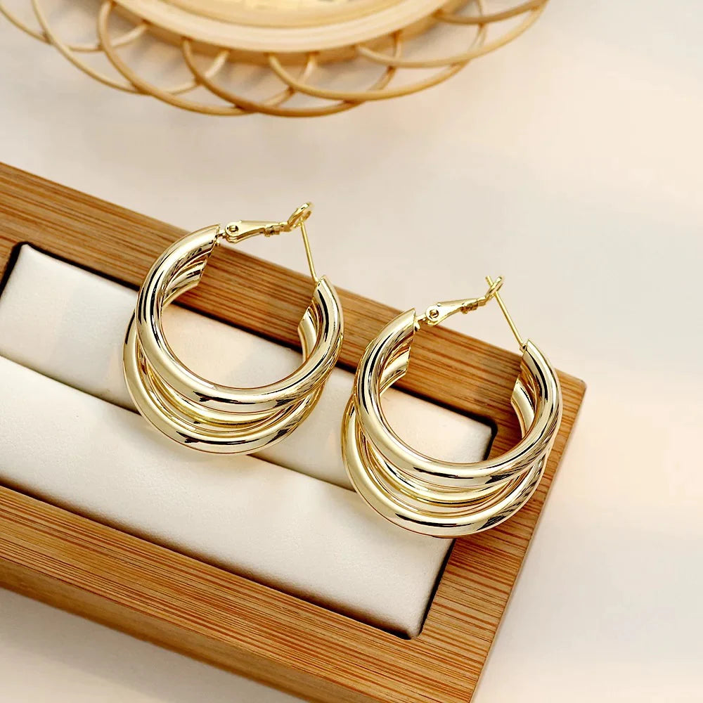 Triple Threat Hoop Earrings