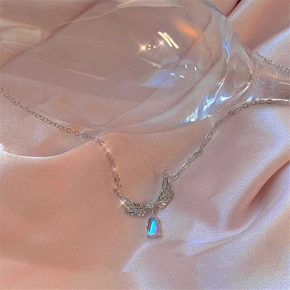 Guardian Angel Wings Crystal Necklace